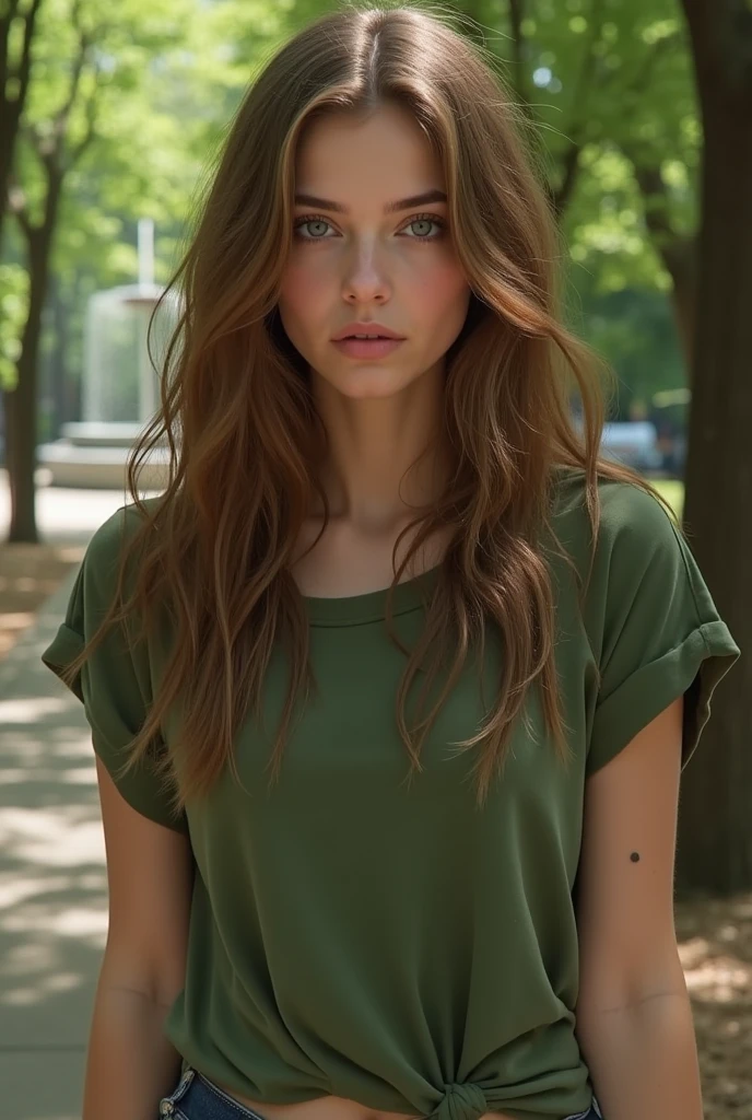 closeup headshot of S312_Kinlllley,a beautiful woman,in a (jungle:1.1),wearing a (sheer-crewneck:1.1),(ponytail),(4k, RAW photo, best quality, depth of field, ultra high res:1.1),(absurdres, intricate, photorealistic, masterpiece, ultra-detailed:1.1),
