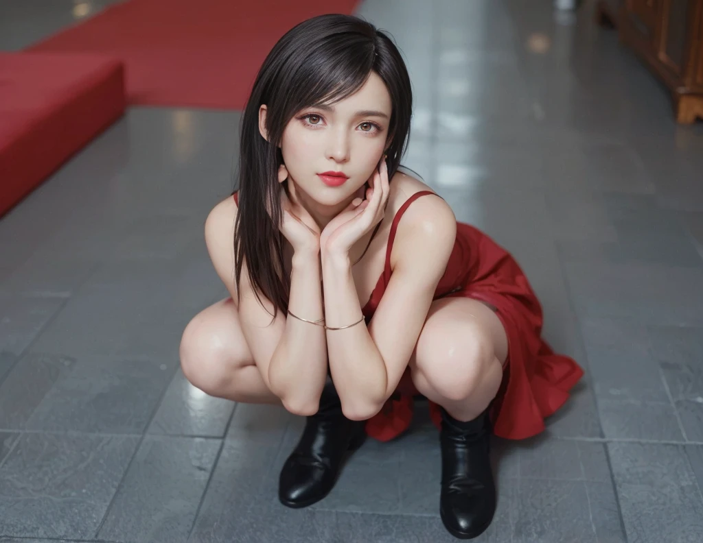 Close-up of teenage girl posing