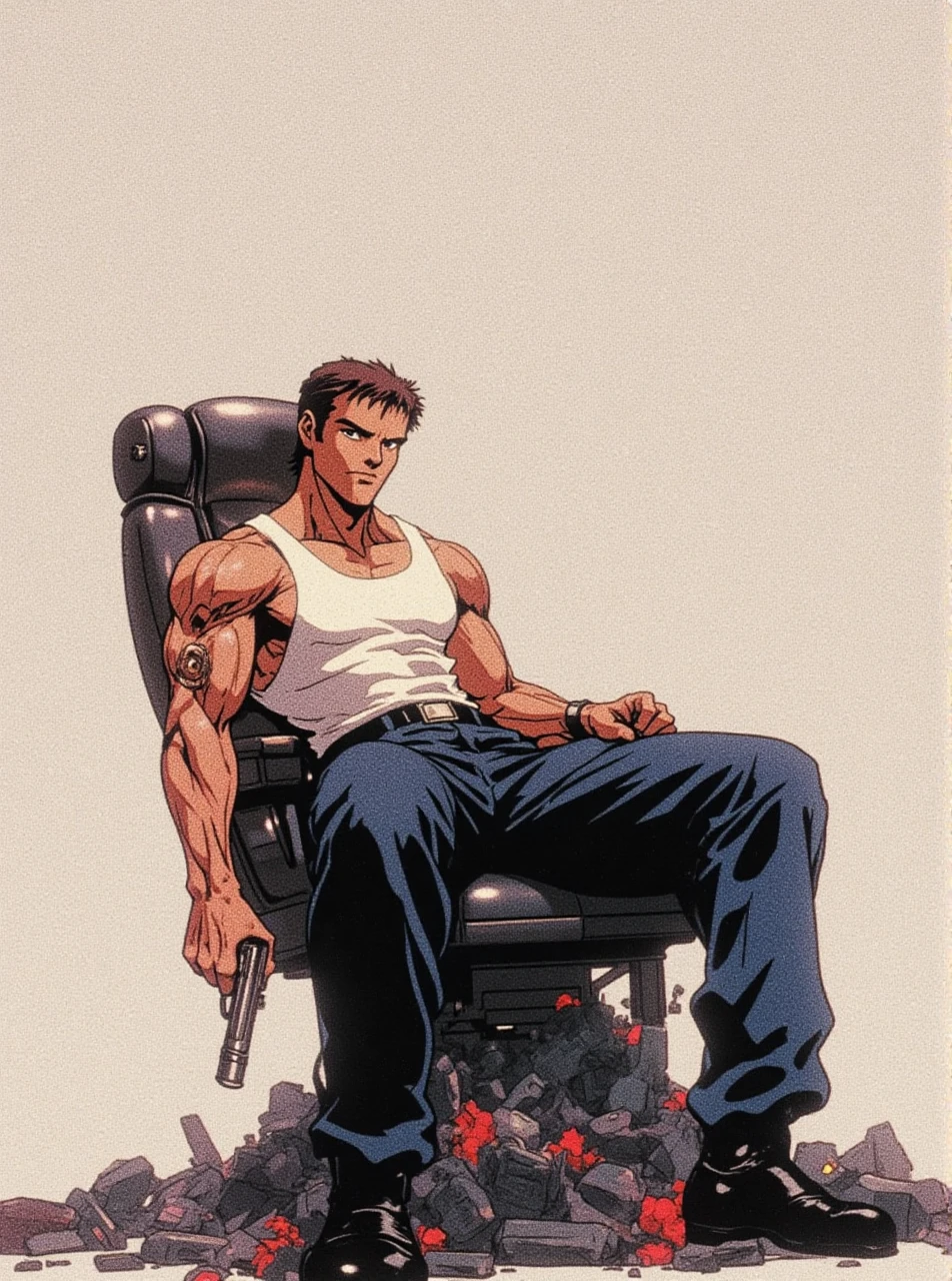 arafed man sitting on a couch smoking a cigarette, john romita senior, joe chiodo, david finch, haris nukem, comic book character, mike deodato jr, by Mark Brooks, comic character, t - 8 0 0, t-800, chris redfield, mark brooks detailed, duke nukem art style, lee bermejo