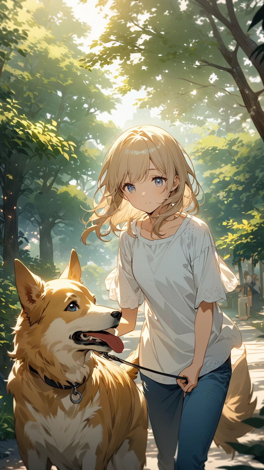 Masterpiece, top quality, highest definition, one adult female, slit eyes, blond hair, one length, blue eyes, model like, beautiful, perfect proportions. Naked, without clothes. She is on all fours in a grassy field. A large dog is mounted on her back, and she and the large dog are mating. The dog is holding the woman's back.
She is alone with the big dog.
The woman's face is bright red and flushed, her mouth open and her eyes shining,
She and the pet dog look excited.