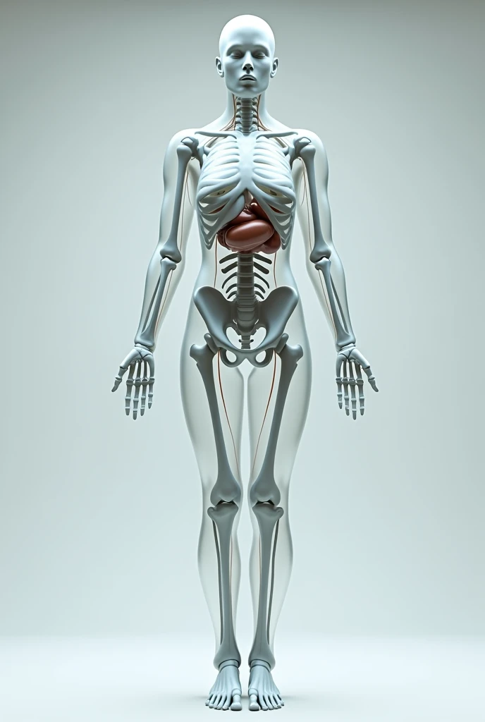 closed eyes,skeleton face,Hairy pubic hair,pubic hair,,Short Hair,eye,Skin,muscle,真Skin,breast,Skeleton,heart,lung,liver,Stomach,Uterus,standing attention,simple background