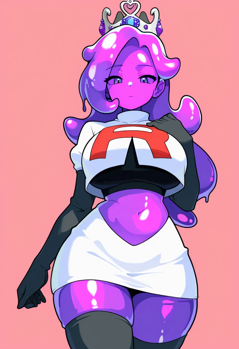 uploaded on e621, beautiful and detailed portrait of a (((feminine))) woman anthro splatoon octoling, ((by Kilinah, (by Coffeesoda:1.1), by Hioshiru, (by JTVeemo:1.2), by Kilinah)), cinematic evening lighting, (((confident, seductive))), lustful face, black leggings, large medium breast, full body, cinematic sunset beach, sexy pose, seductive face, pink bubblegum hair, golden yellow eyes, big plump distinct plump breasts, nipples, plump areolas from breasts, hard nipples from her areola, oily shiny reflective skin, solo, grey sports bra, (white leather jacket), lustful and hypnotic face, solo, 1girl, thicc body, mixed skin tone, soft belly, half-closed eyes, AirPods in her ears, one eye wink, pussy outline in undersized sports shorts, black leggings clinging to her thighs, pussy