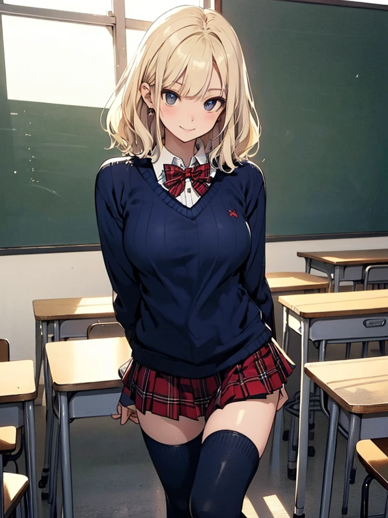 1 girl, underwear, skirt, alone, underwear, Chest, classroom, shirt, bow, lexistg_hair, white_, skirt_lift, existindoor, Smile, Open_clothing, bowtie, navel, watch_exist_audience, clothing_lift, white_shirt, table, School_, blush, School_table, Bangs, yellow_hair, pleexisted_skirt, blackboard, No_OK, spread_leg, Brown_Eye, jacket, Red_bow, Open_shirt, lifted_go through_Mine, closure_Mouth, Red_bowtie, collaRed_shirt, lexistg_sleeve, side lock, Comfortable_Chest, Dutch_angle, skirt_shirt, sitting, leave_Shoulder, big leg, Open_jacket, Stomach, exist_table, suit, flashing, chair, Black_skirt,