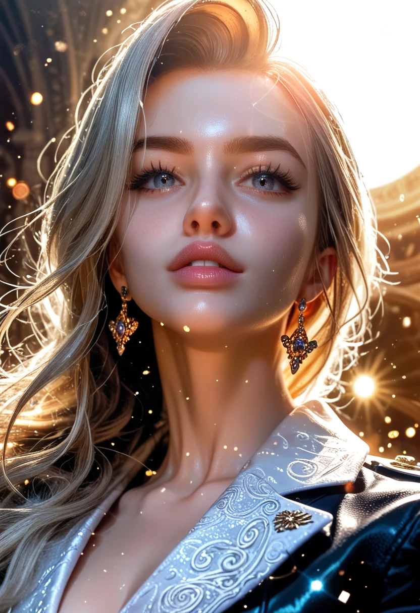 cute, Ultra-detailed photos of beautiful 20-year-old women, Detailed face (Kate Upton Mix, Adriana Lima and Rose Bertram), Wearing a star costume made of amazing fabric. Professional touch-up, Soft lighting, Realistic, Smooth face, Perfect Eyes, Sharp focus on the eyes, 8k yen, High resolution, Very detailed, Complex, elegant. In a natural background.