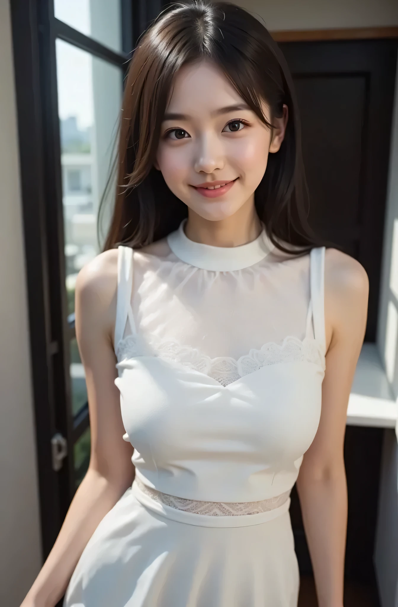 {{ best quality }}、{{ focus on face }}、{{ Soft light}}、{{ super high definition}}、( photo realistic:1.4)、{{ RAW photo }},(photo realistic :1.4), (hyper realistic :1.4), ( realistic :1.3), ( Smoother Lighting :1.05), , 32K ,, {{ One Girls:18:smile: noodles and ponytails :1.8}}},,{{double: Bag of Tears : mascara: long eyelashes :1.8}}}},,{{ wearing a white lace bra:1.8 }}, { please raise your hand},,{{{{{ white background :1.8 }}}}