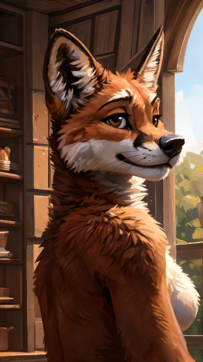 averi, fox girl, flat chest, chest fur, yard, day, rain, raining, sexy, sensual, detailed, uploaded to e621, beautiful and detailed portrait of a (((female))) anthropomorphic vixen, kenket, Ross Tran, ruan jia, uploaded to e621, zaush, foxovh, cinema lighting, back, looking at camera, front camera, suggestive pose, wet body, wet hair