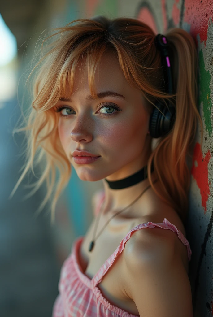 A Girl, platinum blonde, (hi-top fade:1.3), dark theme, soothing tones, muted colors, high contrast, (natural skin texture, hyperrealism, soft light, sharp),(Extreme Close Face Girl in), beautiful girl with orange hair, ( Mega Twin Tails ) 8K, masterpiece , A highly detailed,  solo,Giggly Smiley, underground city, Tilt Shot ,staggering,Ecstatic,Tube Top , (((Micro−mini tops))), masterpiece, best quality, 1girl, solos, crop top, denim shorts, choker, ( graffiti:1.5), paint splatter, arms behind back, against wall, looking at viewer, bracelet , thigh strap, paint on body, head tilt, bored, multicolored hair, aqua eyes, headset, beautiful girl, brown_eyes, ((beautiful slim teenage girl 18 year old, hair color [Brown highlights hair], [undercut pixie] hair)), earrings, lips, realistic, narrow waist, charming, pink lipstick, colorful makeup, long eyelashes, earrings, wearing eyeliner, fair skin, (cute), (detailed face), detailed eyes, detailed iris, Sleeping Marilyn Monroe Girl,  An 18-Year-Old in My Dreams, Unreal , She's wearing white panties ,  she is wearing pink sheer pajamas, brown haired.(Spread one's legs:1.3), (((Aer you OK))), cute beautiful brunette, wearings an entire pijama ,full body, perfect angle, very detailed, 32 years old, flirty face, messy long hair, brown eyes, high-res, masterpiece, best quality,intricate details, highly detailed,sharp focus, detailed skin,realistic skin texture,texture, detailed eyes, professional, 4K, smile, shot on Canon, 85mm,shallow depth of field,kodak vision color,  eyeshadow, extremely detailed, photo_\(ultra\), photorealistic, realistic, post-processing, max detail, roughness, real life, ultra realistic, photorealism, photography, 8k uhd, photography, braless, pokies, Sleeping Marilyn Monroe Girl, 18 year old in my dream, Unreality, She's wearing white panties ,  she's wearing pink sheer pajamas, brown haired.(Spread one's legs:1.3), (((Aer you OK, hands behind head back:1.55))), (top-quality, ​masterpiece),  1girl in , The upper part of the body, PAW Pose, Smiling Smiles ,  Laughing ,  Happy , ocean
