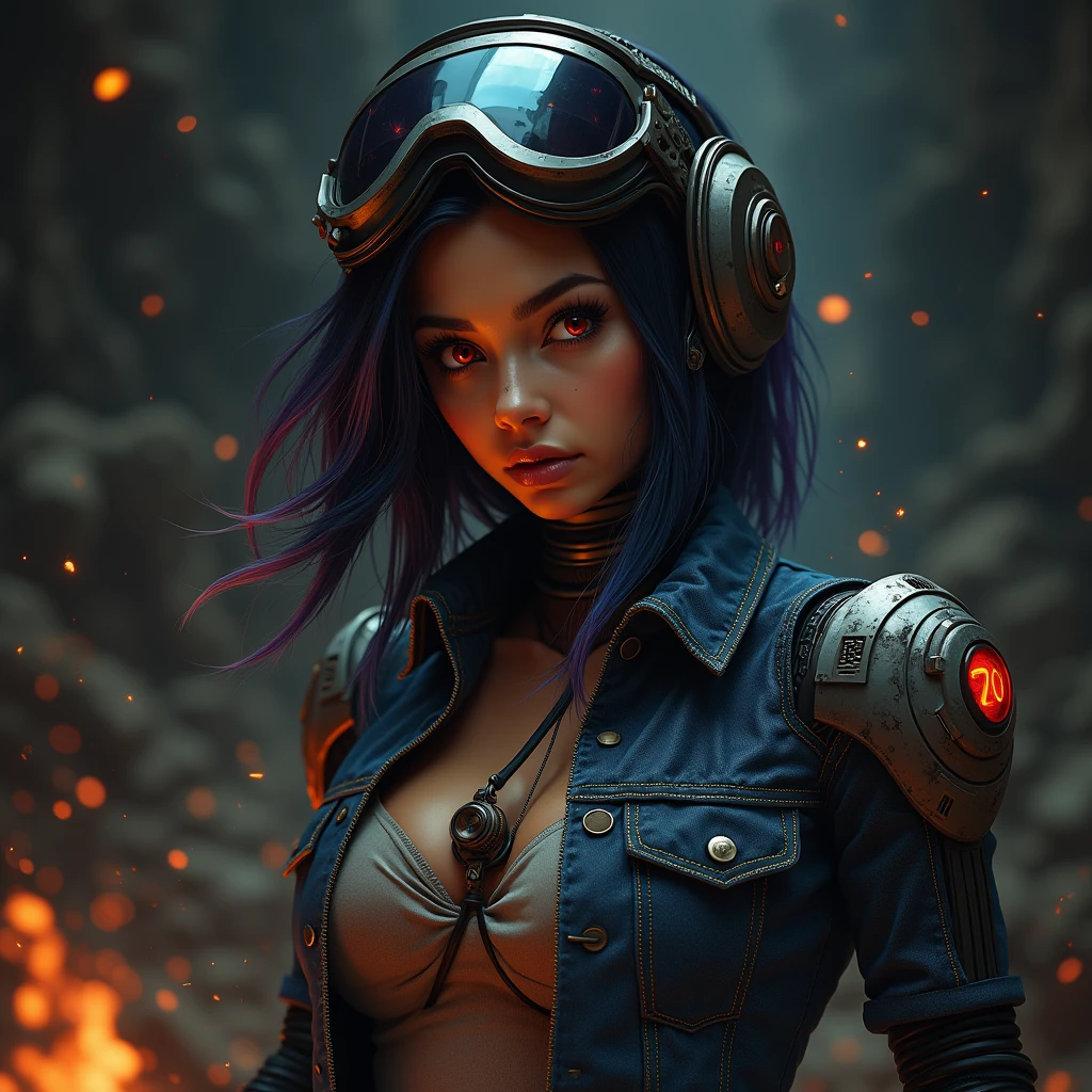 arafed woman with blue hair and tattoos standing in front of a fire, wojtek fus, hyper-realistic cyberpunk style, cyberpunk beautiful girl, postapocalyptic vibes, beautiful cyberpunk girl face, the cyberpunk girl portrait, cyberpunk art ultrarealistic 8k, portrait futuristic solider girl, beautiful cyberpunk woman model, dreamy cyberpunk girl, cyberpunk judy alvarez