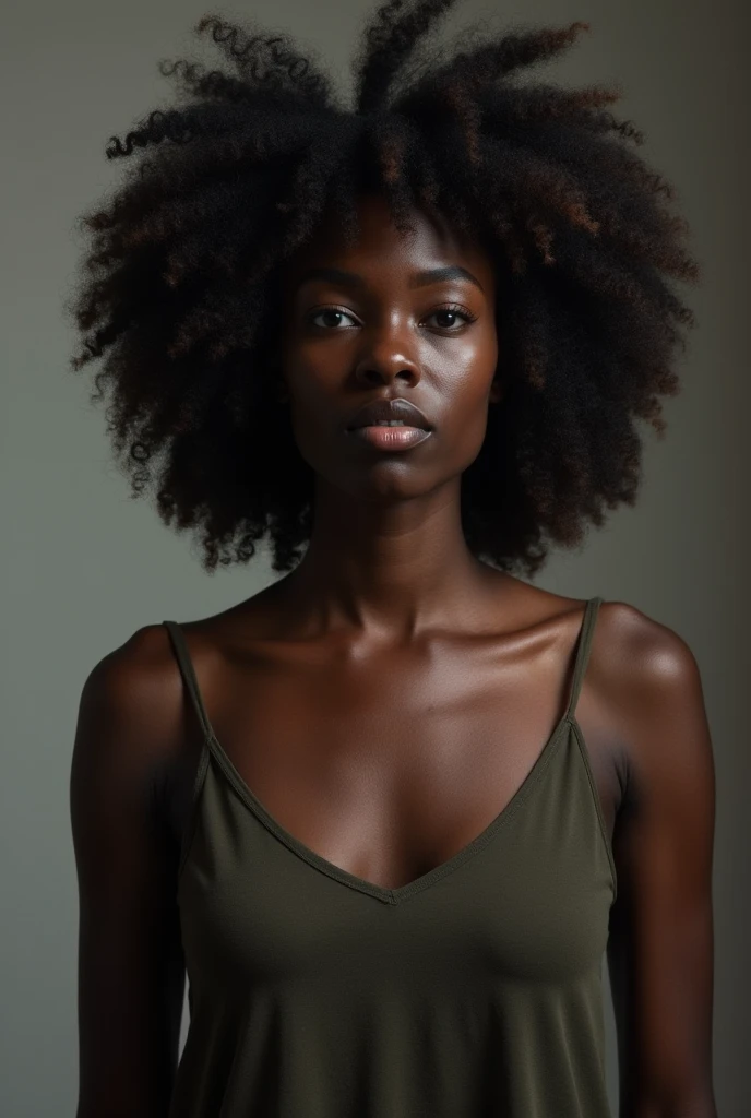 Create a black woman showing her anus