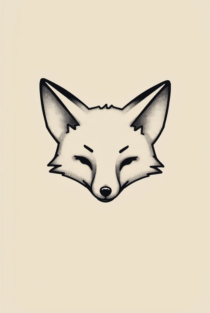 The emoji of the fox face on iPhone but linear without color for tatto That is the same as the identical iPhone emoji