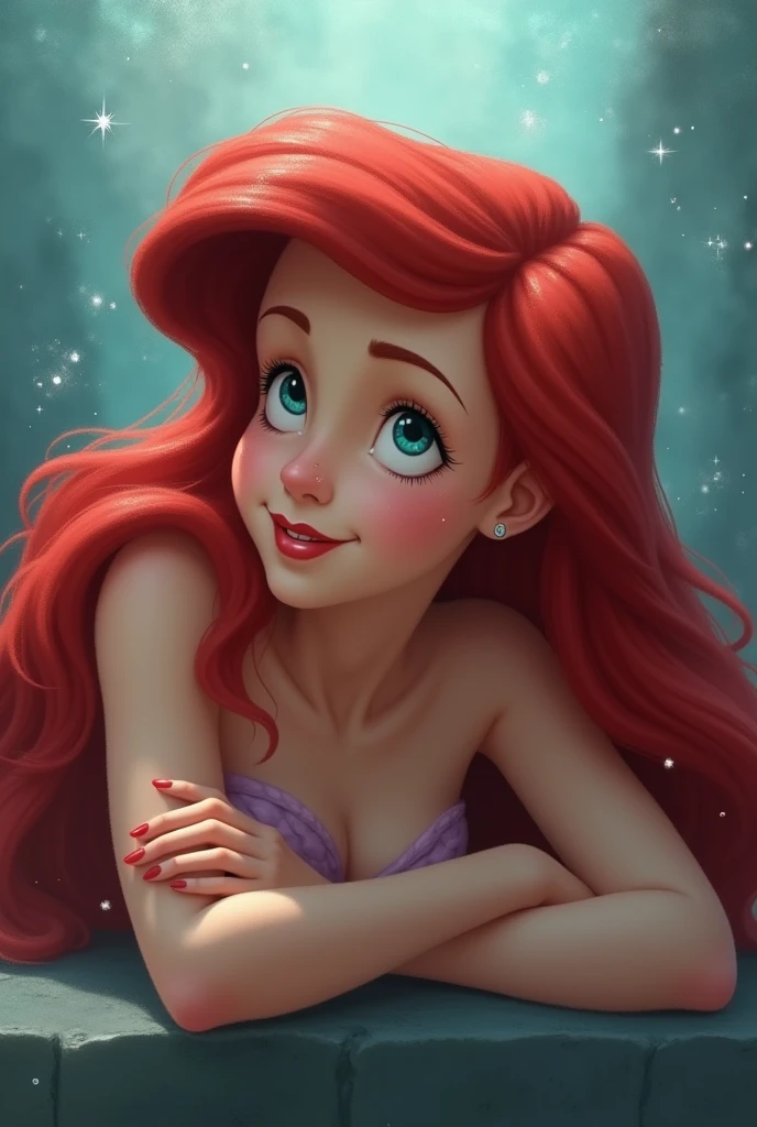 mermaid Ariel with a surprised expression