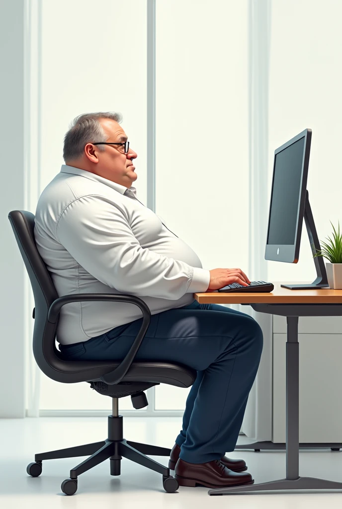 full view full body, one boy (male), detailed, saturation, office, seductive white european guy with undercut preppy light-brown haircut,  sitting at a desk, white shirt unbuttoned, suit pants, luxurious black dress shoes, thin black socks, thin body, tense face, sweating, blush, with excessively over-inflated enormous big belly, hand on belly, bellyache, cute face, veiny belly, big vore belly, shoes and socks must be seen