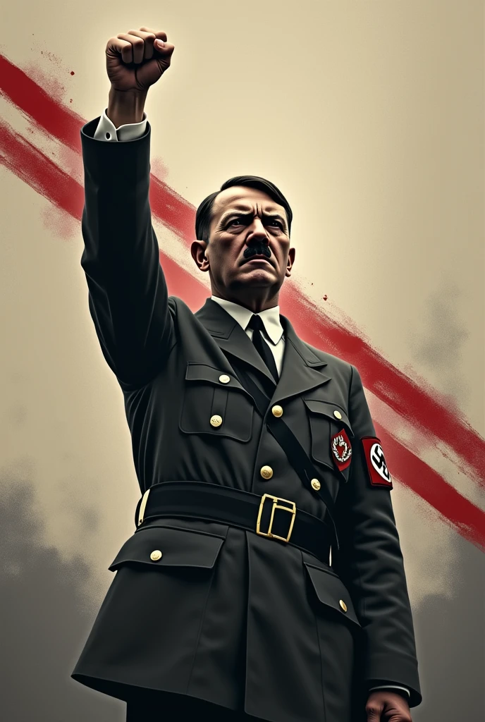 Adolf Hitler carrying the Nazi flag and the flag of Honduras