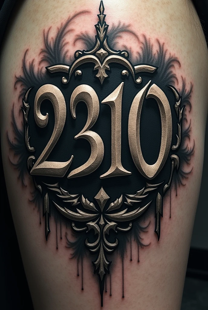 Create an image with the letters QC and the phrase FAMILY for tattoos