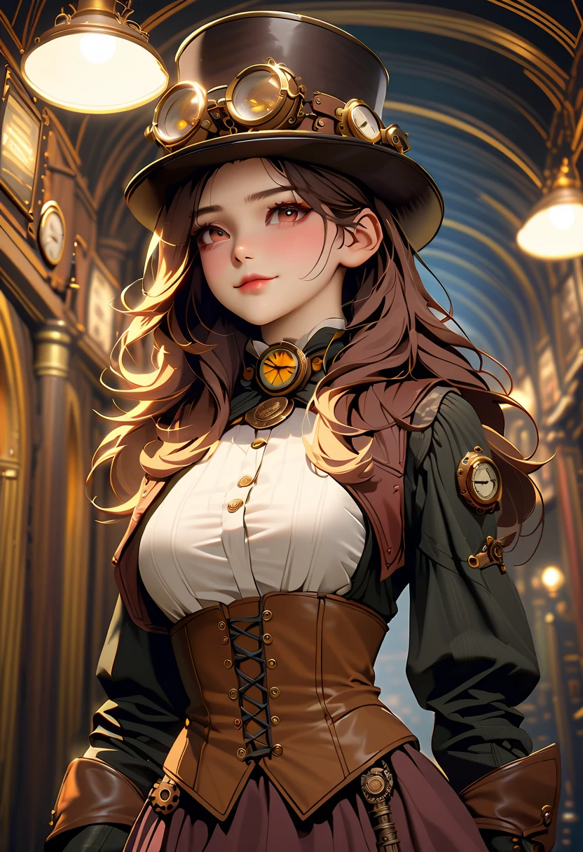 people々Image of a woman in her 50s wearing a white dress standing in front of, 70s Sci-Fi Art, Attractive brown haired woman, Movie stills, Hypermaximalist, Promotional Rendering, By Menez, Cosmic Bjork, steampunk, Velma, Mars Attacks, Around 1970, CP2077