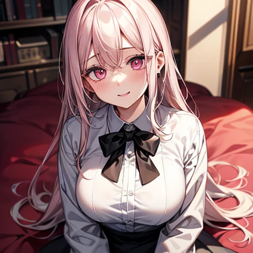 Short Skirt, blushing, cargirl, collar, seeing underwaer, on all fours, , lifting outfit, long hair, she thinks she is a cat, cat ears, showing underwear