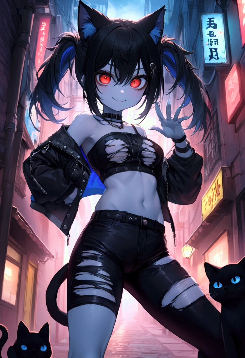 (masterpiece,best quality,ultra-detailed),1girl,pale skin,black hair,messy hair, thick hair,dark ambient,((monster girl)),(shadow theme),(((black dust theme))), wolf ears, small chest,large fox ears,naked, nipples, ,nsfw