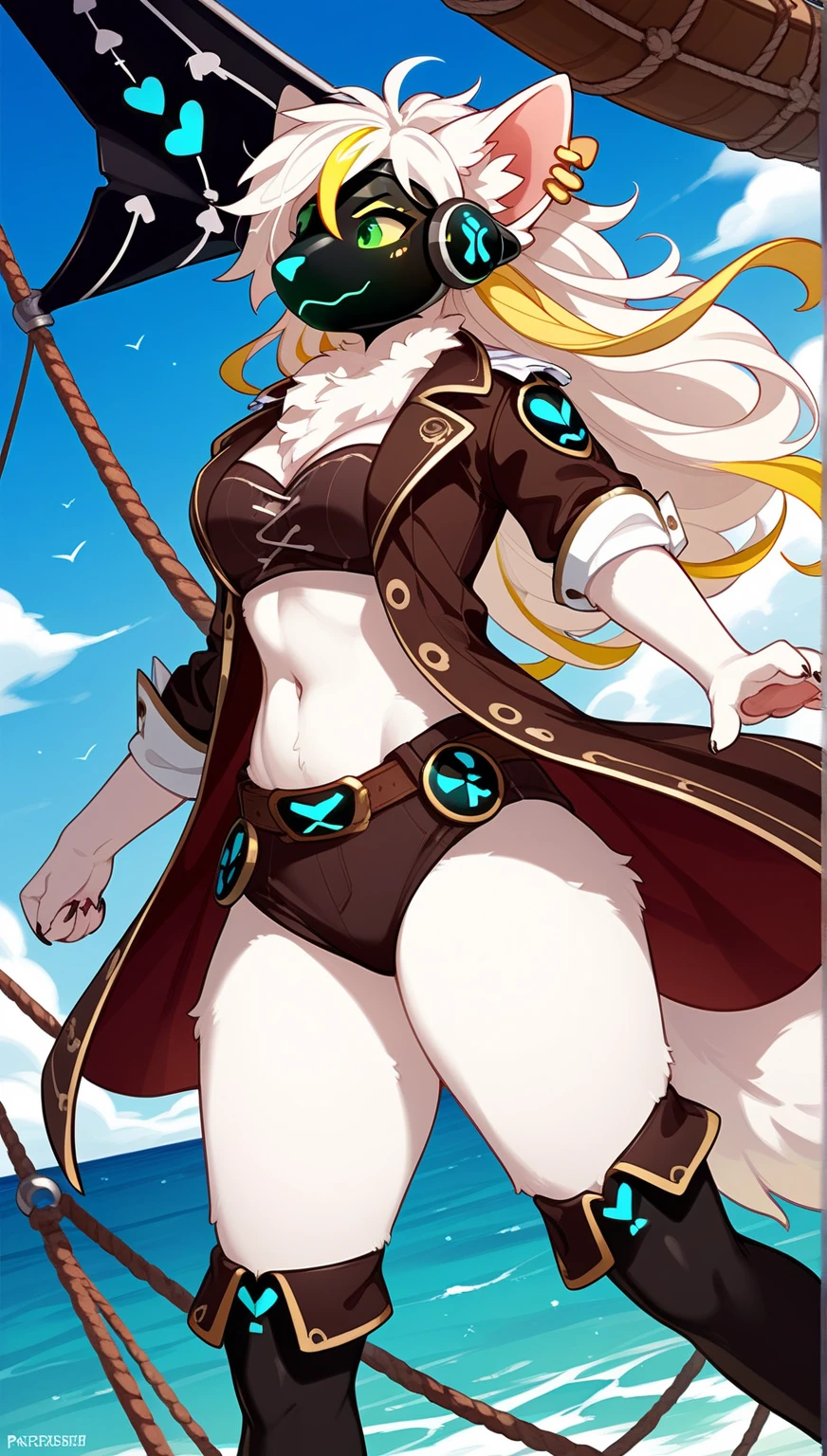 (masterpiece, best quality), 1girl,  KnightFFT, long hair, blonde hair, blue eyes, cape, YELLOW BIKINI belt, gloves, boots