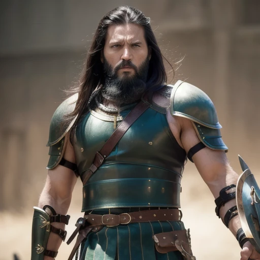 a stoic warrior in ancient times,rescuing Jesus on the cross before being killed,powerful and determined,stunningly realistic portrayal of facial features and emotions,(best quality,4k,8k,highres,masterpiece:1.2),ultra-detailed,professional,HDR lighting,vivid colors,oil painting style,elegant and expressive brushwork,subtle color tones,ancient ruins in the background,heavy and dramatic atmosphere,emotionally charged scene,dynamic composition,impressive depth and perspective,faith and sacrifice,exquisitely carved details,imposing armor and weapons,flowing robes and garments,impressive muscular physique,expressive eyes and facial expression,deep shadows and contrasting highlights,rich texture and intricate details,heroic and mythical landscape,sublime and divine presence,striking visual impact,majestic and awe-inspiring,classic and timeless masterpiece.