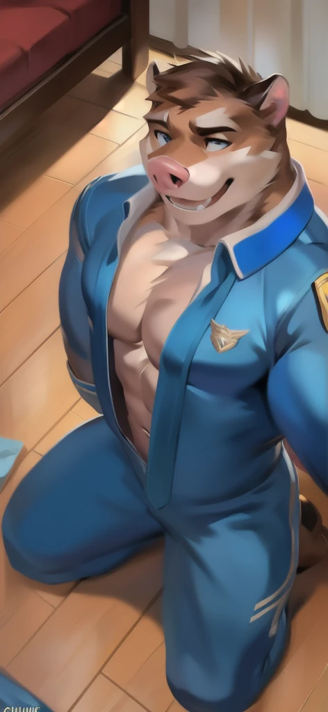 Highest quality、Sexy Baby Lizardman、Skimpy、Pink eyes without highlights、Lizard head、Shota、maleの子、male、Sweat、Embarrassing、Gay、Sex Express、cute、Knee-high socks、frilled choker、Obscene language、Showing tongue、toplesagazine cover style illustration、bow tie、military cap、Get a tip、Belly button style military uniform、navy、Light blue thong panties、Transparent fabric、Peeing、Sticky white mucus pours down from above、Blushing cheeks and opening your mouth wide、Rear view、Butt、Buttの超クローズアップ、Face down on the bed、