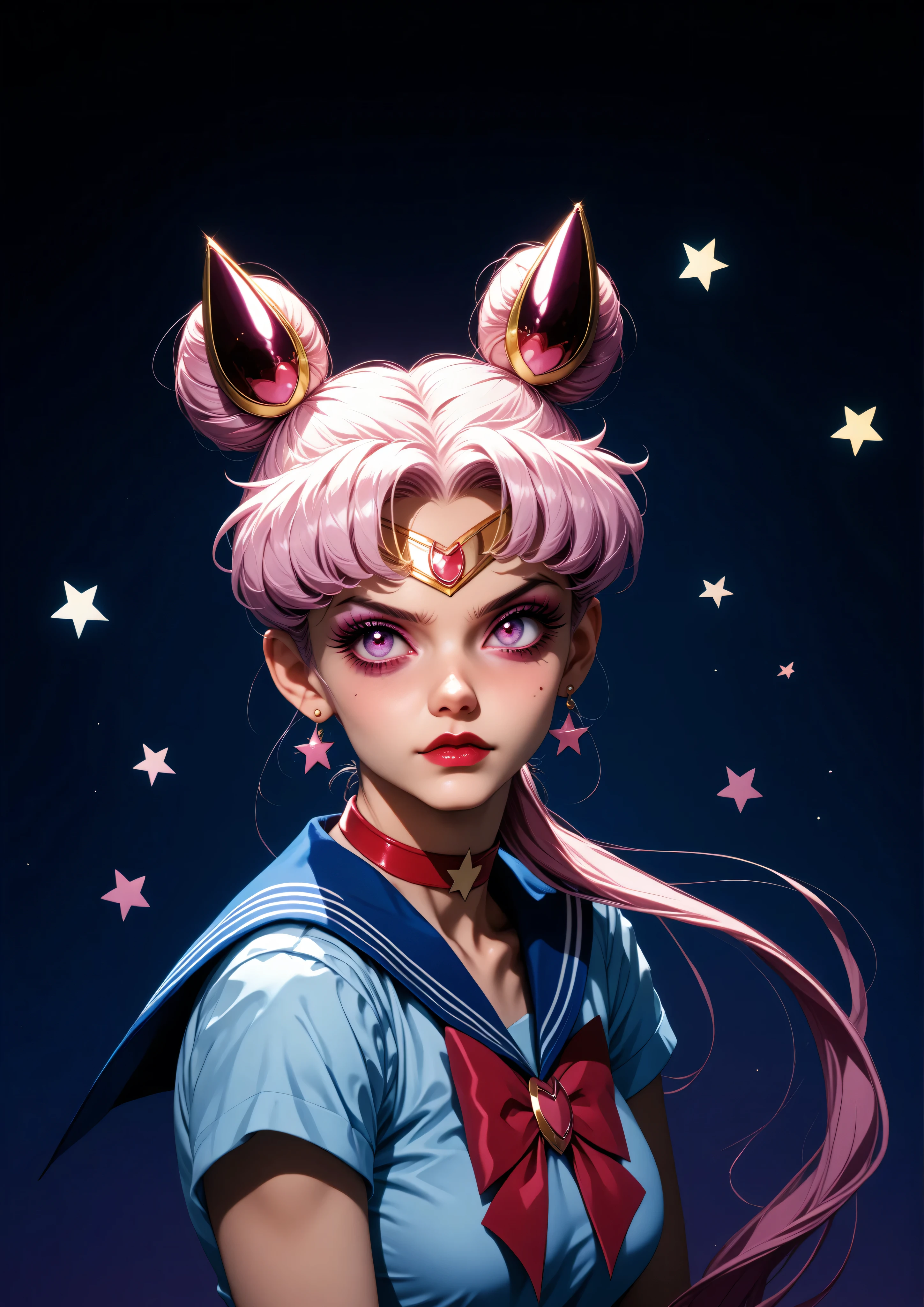 cielo nocturno, Violet, stars, officer, sailor moon