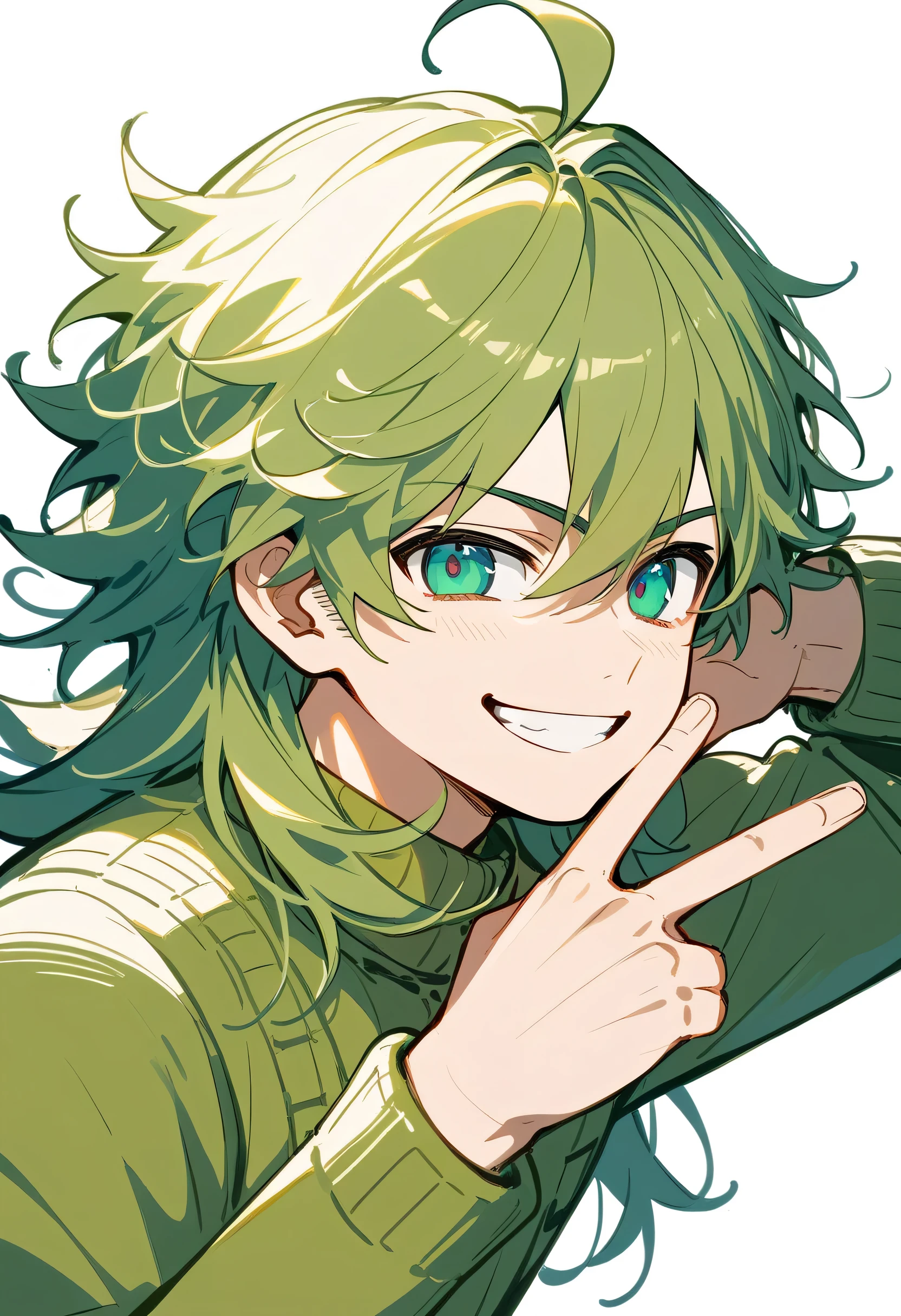 score_9, score_8_up , score_7_up ,source_anime, source_comic,source_illust,sideview, chibi,Alone,up perbody:0.8,(green longmedium hair:1.3,side long hair),ahoge,deaf hair,1Man,man's eyes,man,s nose,man,s mouth, Handsome Face,Stole, peace sign, Traveller's Clothes ,Traveller's Trousers,Sharp Eyes,grin, in the middle of the trip,winter snow background ,(manga style),(sketch),(illustration),