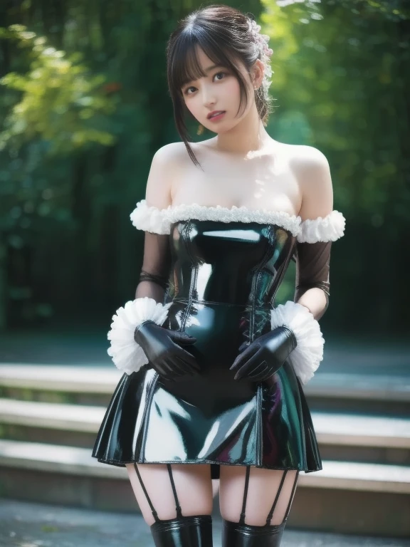 ((Highest quality, 8K, RAW Photos, masterpiece :1.3)), (Realistic、Photorealistic:1.37)、Very detailed、Ultra-high resolution, (Professional Lighting), alone, 1 female, alone, Seeing the viewer, (30 years old), Japanese, Beautiful and elaborate face, Shining Eyes, (Slim waist :1.3), Fine and beautiful skin, Skin Texture, 、A woman in a bunny suit in a library, Sitting on the floor, Background Characters々, Wrist cuff, Removed collar, fishing net, Black shiny outfit, Tight bunny suit, Beautiful Face, Lip details, crowded library、Silky beautiful hair、Medium Hair、Brown Hair、smile、Nipples、バニースーツの上からNipples、??????、Female dog