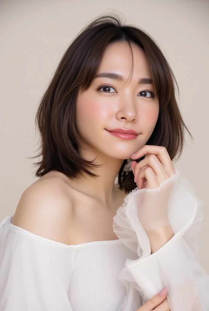 (masuter pieceãBest QualityãRaw photographyãtop-qualityãmasutepieceãThe ultra -The high-definition)ã(reallisticãPhotorealsitic:1.37)ã1äººã®å¥³æ§ã1 person womanãcute littleãç¬å¥ãBeautiful skyãSittingã(Nasal redness)ã(A smile:1.5ãBeautiful teethãBeautiful teeth alignment)ã(extremely beautiful ladyãVery beautiful dÃ©colletÃ©)ãCrystal clear and beautiful eyesã(shirt with collar:1.1)ãa bow tieãpleatedskirtã(short-hair:1.2)ãFloating hairã(Very tall supermodel:1.3ãSupermodel with shoulder strapãVery leggy supermodel:1.3ãneck longãPut your ears outãLight in the eyesãhi-school girl)ã((adult appealã28 year old))ãVery simple light blue background