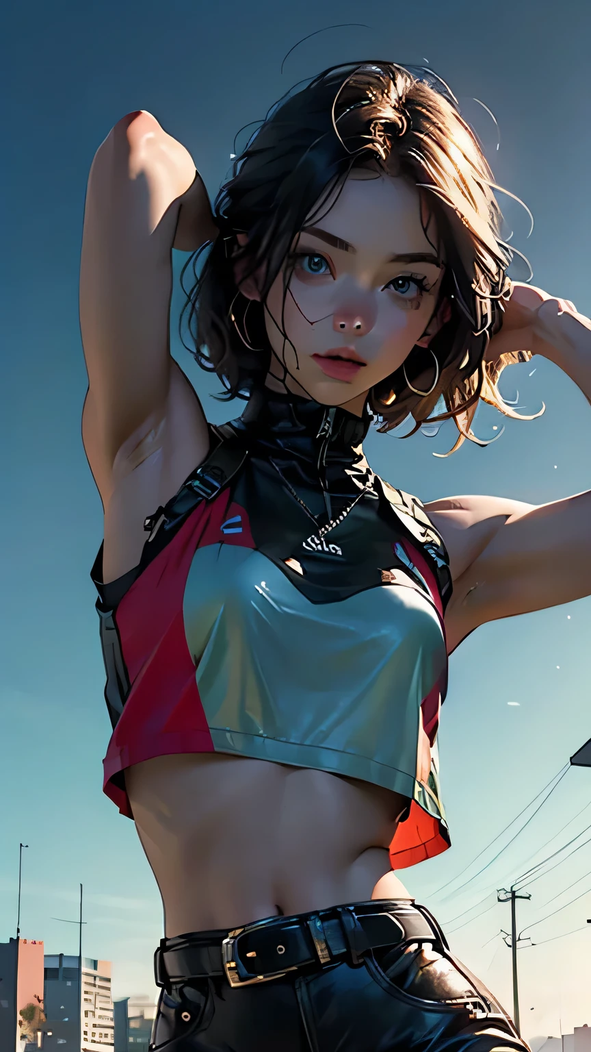 1girl, (full body), (action shot), (dynamic pose), (a girl as a lifeguard wearing a plain white shirt and red shorts), at the beach, lifeguard tower, (Cute Loose Bob hairstyle), toned body, symmetrical eyes, (beautifully detailed face, beautiful detailed eyes), dramatic lighting, (photo realism:1. 4), realistic, sharp focus, HD, highly complex, intricate, photography, hyperrealism, hyperrealistic, raytracing, physics-based rendering, ((8k, RAW photo, masterpiece), High detail RAW color photo, (highest quality), (best shadow), (best illustration), ultra high resolution, highly detailed CG unified 8K wallpapers), rim lighting, vivid color, post-processing, vibrant, color ,cartoon ,real