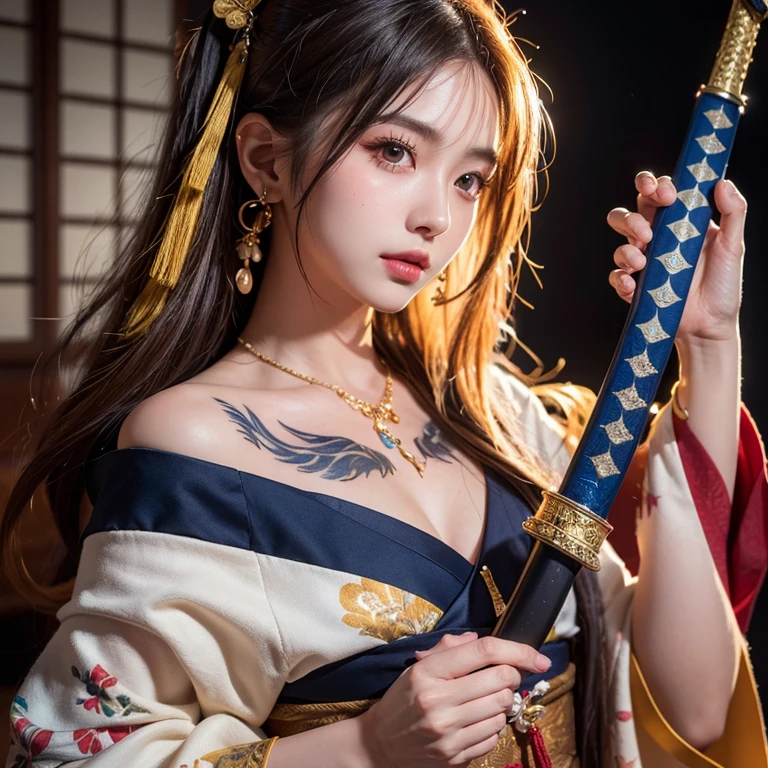 Highest quality, 8K quality, Masterpiece, (Two women with super big breasts are standing side by side facing this way.), (Super big breastsの余りの大きさのせいでブラウスが大きく膨らんでパツパツになっている:1.3), Whitening skin, Sparkling Blue Eyes, A neat and tidy uniform with a deep crimson sailor collar, Pleated skirt, Above the knee, (Super big breastsを手で握り潰している), A posture where the waist is bent forward to emphasize super big breasts, White panties, Breast Grab, Eyes closed and mouth open, (Super big breasts),