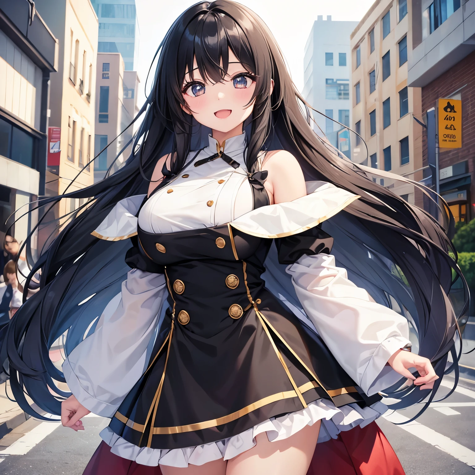 insanely detailed, absurdres, ultra-highres, ultra-detailed, best quality,
1girl, solo, nice hands, perfect hands
BREAK
(nsfw:-1.5),
(gothic drress, Idol costume:1.3), (orange and white theme:1.2), (white blouse:1.4), (white collar, tie:1.3), (open short-cape:1.3), (short sleeve:1.2), (orange tartan-check pattern (ruffle-skirt, multilayer-skirt):1.4), (white basque-beret with ribbon:1.3), (Fishnet stockings:1.3), (glove:1.2), (cleavage:-1.5)
BREAK
happy smile, laugh, open mouth,
(45 angle:-1.5), (from side:-1.5),
cute pose, cowboy shot, looking at viewer
BREAK
slender, kawaii, perfect symmetrical face, ultra cute girl, ultra cute face, ultra detailed eyes, ultra detailed hair, ultra cute, ultra beautiful
BREAK
(on a bridge:1.3), tokyo, cityscape, (day:1.3), (evening:-1.5), (night:-1.5), depth of field, ultra detailed background, (very wide, panorama view, sense of depth, magnificent view:1.3)
BREAK
large breasts
BREAK
black hair, black eyes, shag,