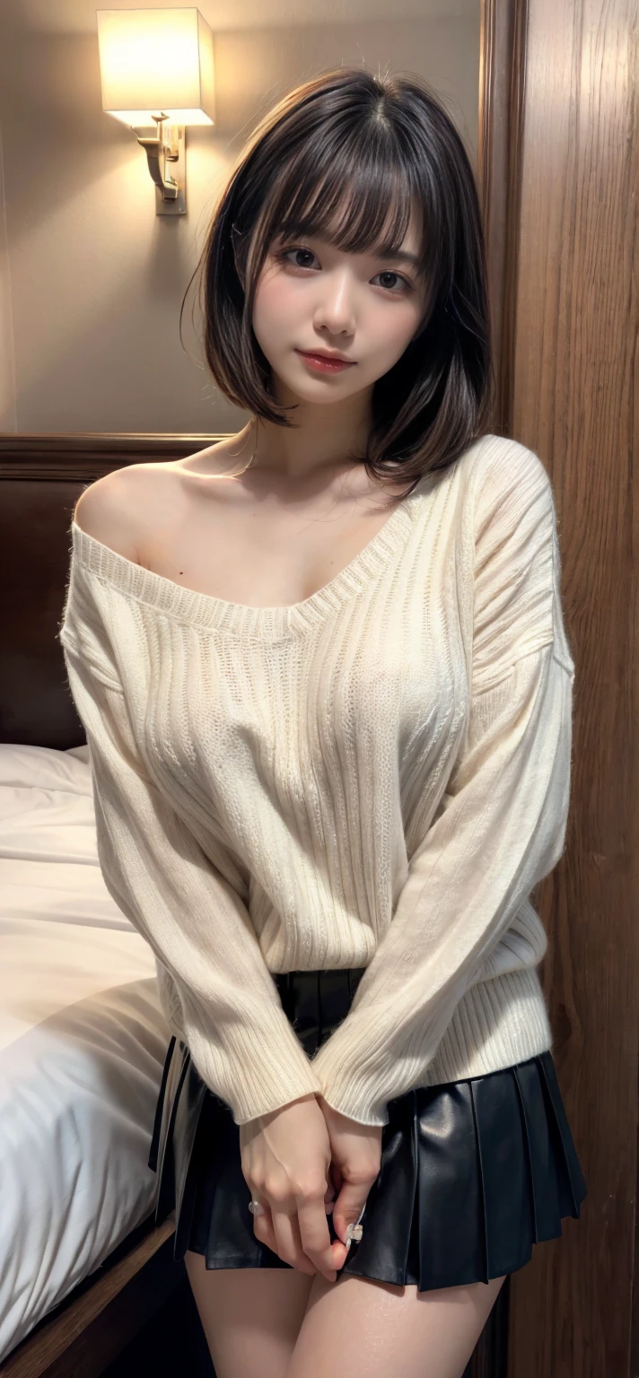 (((oversized knit sweater:1.3))),
