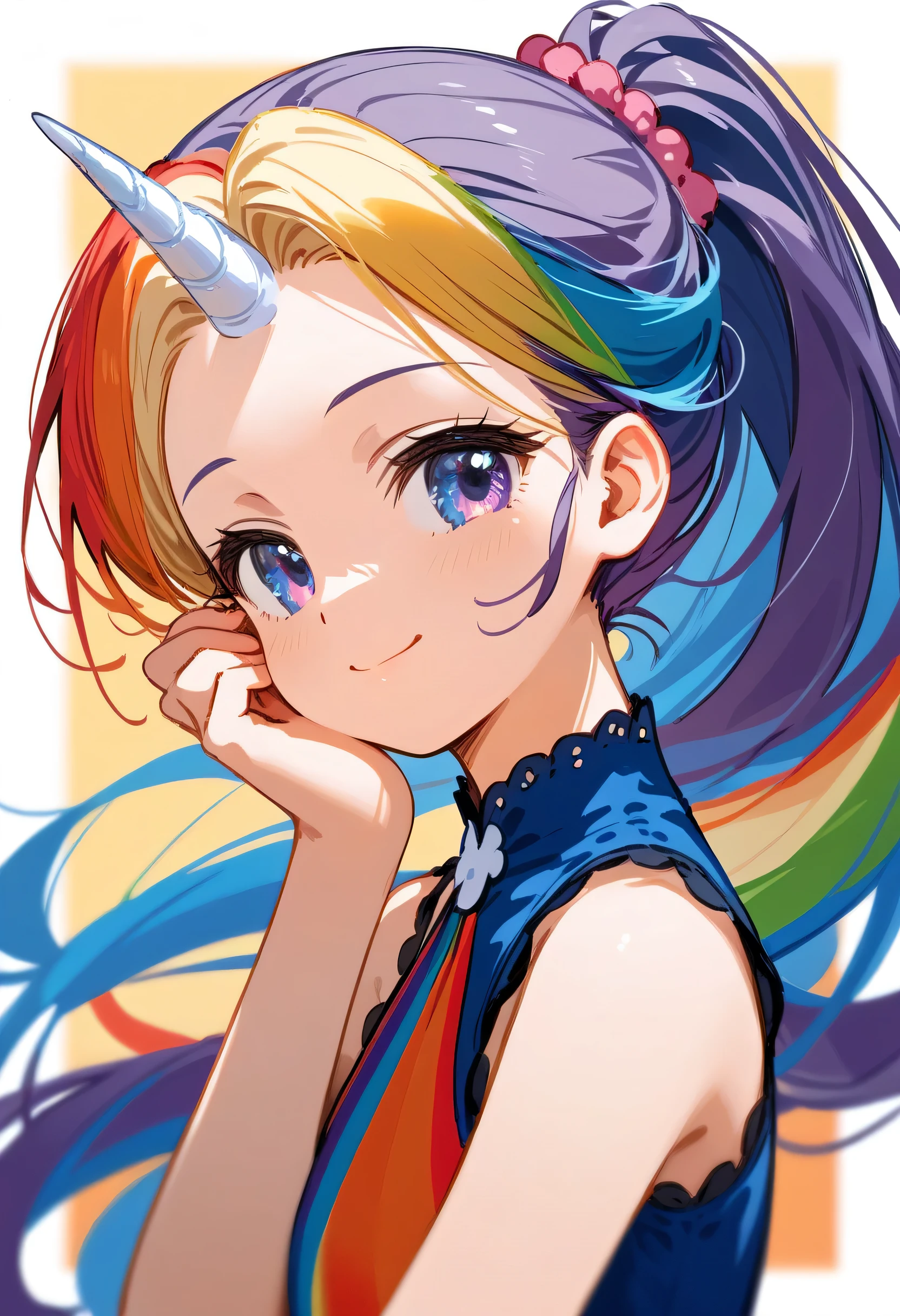 score_9, score_8_up,score_7_up,source_anime,source_comic,source_illust,((sideview+)),(looking away),solo,upperbody:0.1,rainbow ponytail,unicorn horn forehead,rainbow sexy dress,cheek smile,kissing viewer,cute pose, rainbow universe background image,happy world,closed up fece,(manga style),(sketch),(illustration),