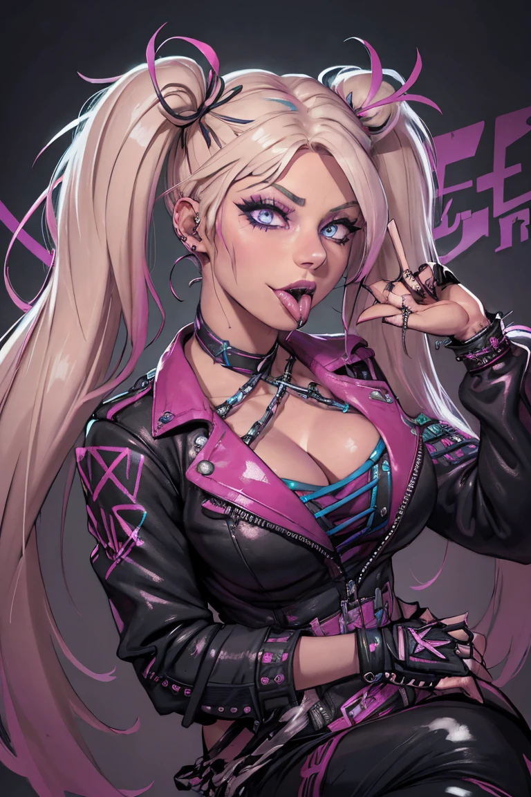 Loving, Love, (beautiful and clear background:1.2), high detailed eyes , underwear, lace, latex, Pink, Purple, mint, Blue, Yellow, lavender hair, body piercings, Loving, Love, ultra detail hair, Masterpiece, Best Quality, hiquality, hight resolution, detail enhancement, ((most beautiful image in the world)), Masterpiece, Best Quality, hiquality, hight resolution, detail enhancement, ((most beautiful image ), art by stjepan sejic, art by j scott campbell, Artist Guillem March, art by citemer liu, 4k, hight resolution,high quality detailed, style of ::2.0 comix illustration style,hiquality, hight resolution, detail enhancement, 8K, HD, Best Quality, hiquality, hight resolution, detail enhancement, 8K, HDR, sharp-focus, Ultra Detailed, perfect lighting, Curvy Body, Lush breasts, Curvy hips, rock, rock star, Cool,black leather jacket , style of, spikes, Cat's ears, Cool bracelets, Choker, Short shorts, fishnet pantyhose, Heart Print, Heart,