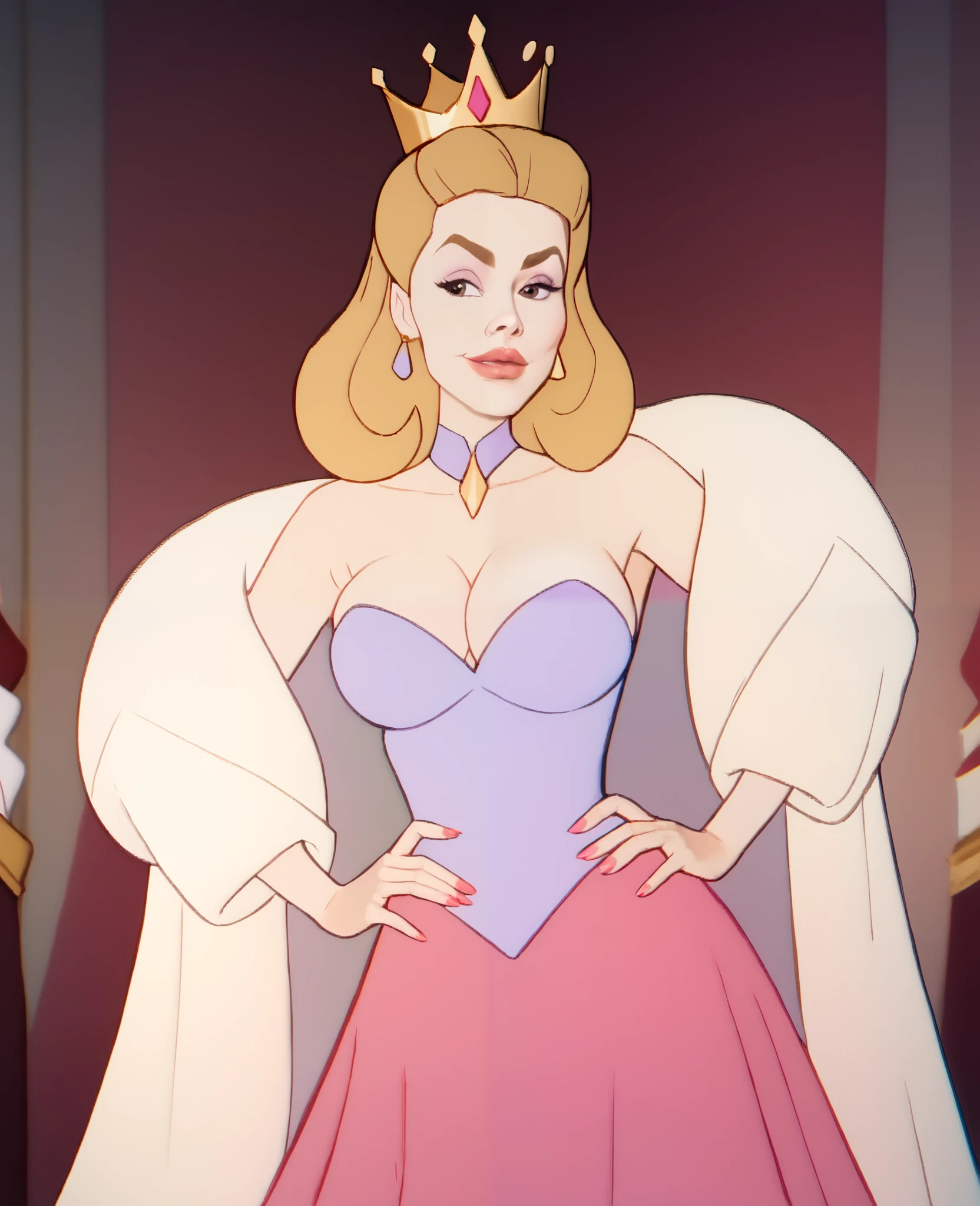 musculoskeletal々 wearing a crown ,Beautiful big butt , cute face , celebrity beauty with beautiful big breasts , wearing a super classy dress {x}