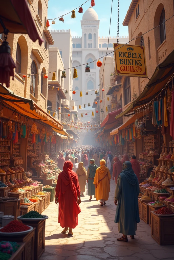 Moroccan Medina, Amazigh clothing, Touristes dans le souk, Masterpiece, Best quality, ultra highres, .RAW, ((Riad)), marrakech, marrakech, Lampes marocaines, (Photoluminescence), fleurs en fleurs, clair, Photo .Cinematic RAW, Hyper real photo, ultrarealistic, 8K UHD, DSLR, softlighting, High quality, grain du film, Fujifilm XT3, pictured on a Kodak Retina II Sanyo Xacti VPC-CA6, Objectif 50mm, Grand angle, Hdr, hyper-realistic, colourfull, volumeric lighting, [volumetric fog, humide], faible profondeur de champ, reflections, photo, (sparkling), luisant, (iridescent), Lueur, chatoyant, mystique, enchanteur, Brillant, Maroc, exotique, (Masterpiece) (Best quality) (Detailed) (8k) (Hdr) (wallpaper) (lighting cinematic) (mise au point nette) (complexe), Romantique, Olives