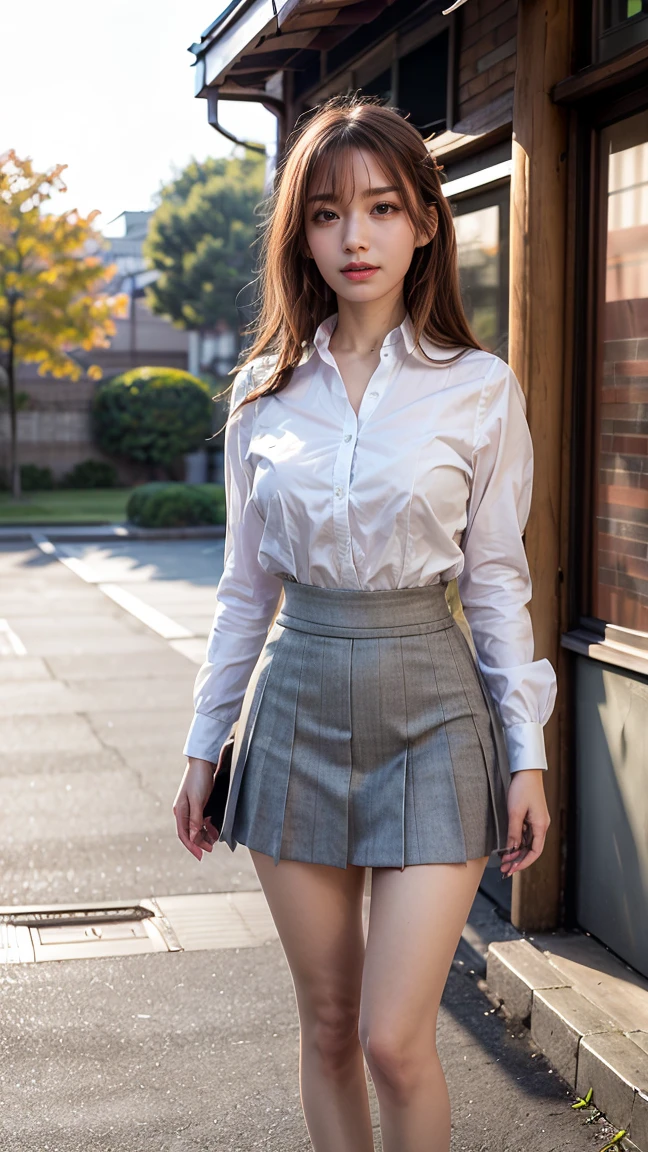 (reality: 1.4),highest quality, masterpiece, high detail, 16K quality, beautiful, 1 beautiful girl,japanese,super beautiful face,baby face,japanese idol face,cute face,super detailed face,detailed hand,beautiful skin,oily skin,big eyes,profeccional lighting,medium hair,black hair,brown beautiful eyes, smile,big breasts, white shirt,open button,see-through nipples,(checked skirt),white panties,(showing panties),black high socks,spread legs, she is looking at the camera,classroom, nsfw,from directly below,standing,skirt lift,