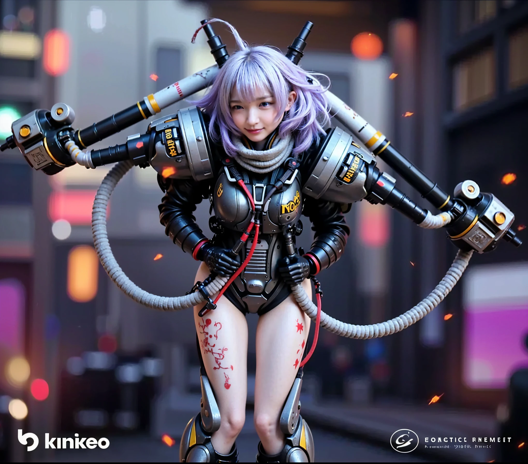 (Completely live action:1.37), (Amazingly realistic textures:1.37), (masterpiece, best quality:1.2), (8k uhd, 16k, 32k, ultra high res), amazingly realistic skin, amazingly realistic photo, superrealism, (photorealistic:1.37), (RAW photo), ultimately realistic, (ultimately realistic all details), (ultimately realistic all textures), super realistic lighting, super realistic shadow, (japanese girl:1.5), (realistic idol face), smiling, happy, super realistic face, ultimately realistic skin, ultimately realistic eyes, (mascara:1.35)ultimately realistic background, ultimately realistic detail up, (kkw-ph1:1.25), (Canon EOS R6, 85mm, 1/200s, f/5.6, ISO 1600), (tattoo), (mechanical armor:1.37), (blue eyes:1.2), (silver hair:1.3),