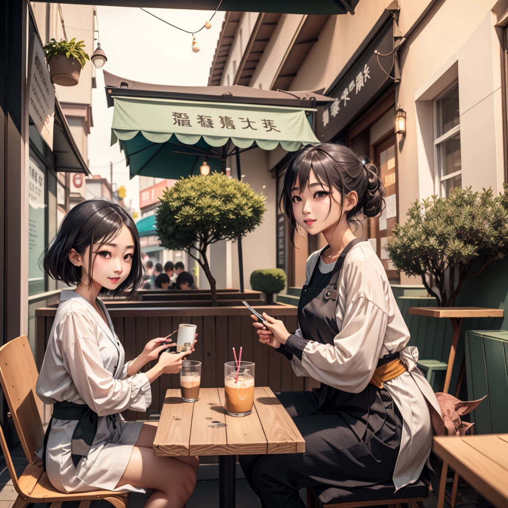 there are two girls sitting on a bench in the garden, artwork in the style of guweiz, realistic anime 3 d style, adorable digital painting, guweiz on artstation pixiv, trending on cgstation, guweiz on pixiv artstation, guweiz and makoto shinkai, childrens art in artstation, summer afternoon --auto --s2