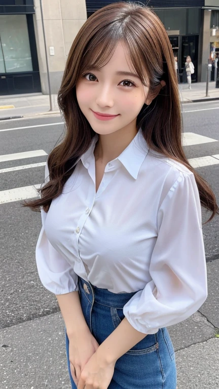 White collared shirt,jeans,Park,On the lawn,Close up face,One woman,masutepiece, The highest image quality, High quality, the background is clear,Beautiful woman, Japanese,Ultra-detailed, finely detail, hight resolution, 8K Wallpaper, Perfect dynamic composition, Beautiful detailed eyes , Detailed, Detailed eyes, Detailed skin, Beautiful skin, 超hight resolution, (reality: 1.4),Very beautiful woman, Slightly younger face, Beautiful skin, slender, (Ultra photo realsisim), (hight resolution), (8K), (Very detailed) (beautifully detailed eyes), (super detailed), (Detailed face), view the viewer, Fine details, Detailed face, Staring straight ahead, Staring straight ahead, photos realistic, Bright lighting, Professional Lighting, Black hair,poneyTail,a baby face,fourteen years old,Hairstyle: ponytail,Long ponytail hairstyle,slight smile,neat and tidy clothing,Beautiful Japanese KPOP idol photo, hair style is ponytail, my eyes are double and wide, baby face, smile and look straight ahead, slender, small breasts,Close up face,