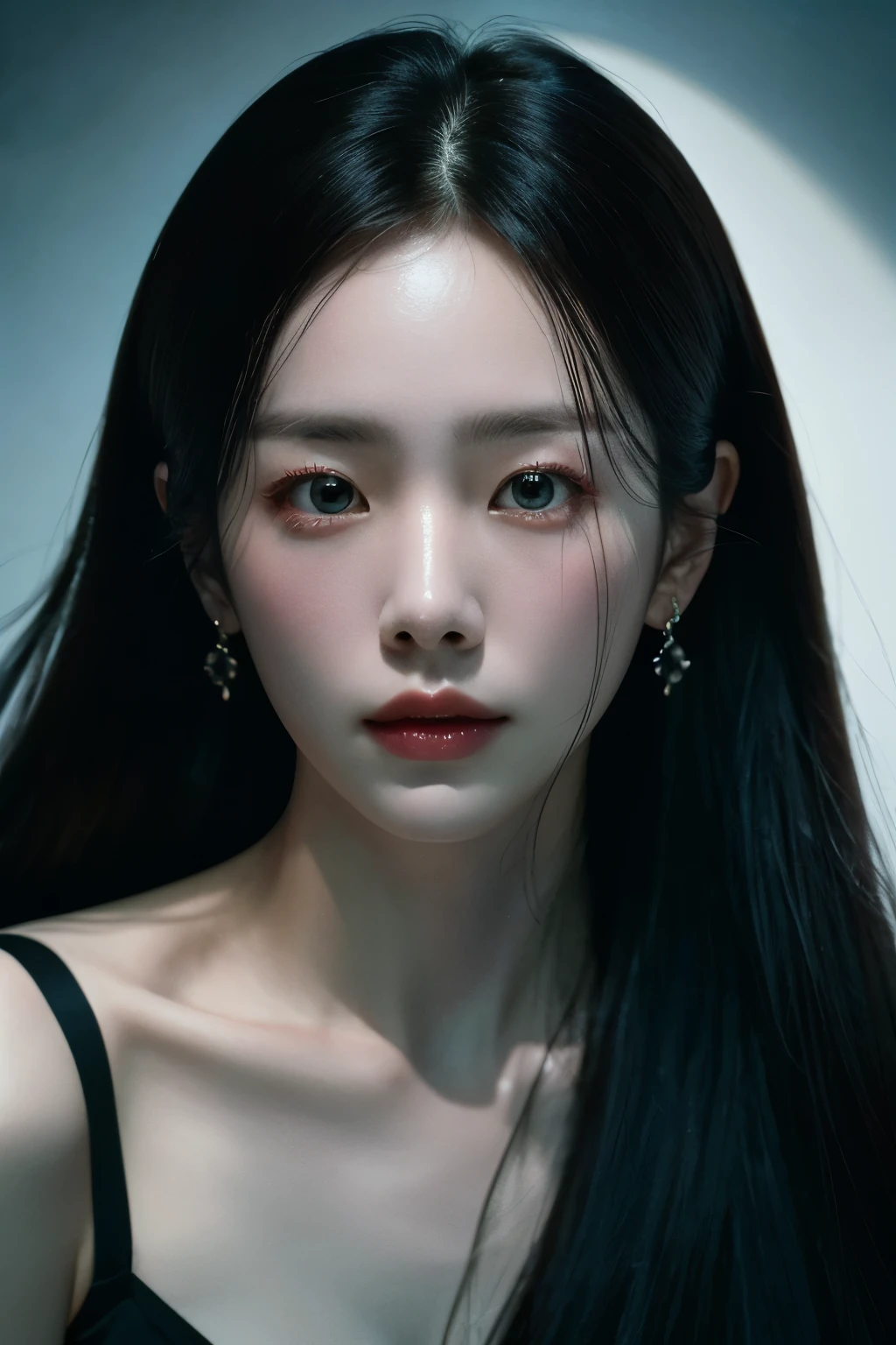 (otherworldly, otherworldly atmosphere, otherworldly appearance), highly insanely detailed, masterpiece, top quality, best quality, highres, 4k, 8k, RAW photo, Caribbean, dark tunnel, 
china street, egyptian, 
depth of field, focused, foreshortening, 
1girl, long_hair, collar, earrings, 
jav, half naked, 
photorealistic:1.4, (flower filed), Poetic lens, obscure light and shadow, aestheticism, brooding, emotional depth, supernatural, 1girl, solo, Neck, enchanting elegance, atmospheric depth, naturalistic representations, harmonious composition, parted lips, long straight hair, looking at viewer, 
(fantasy world)
