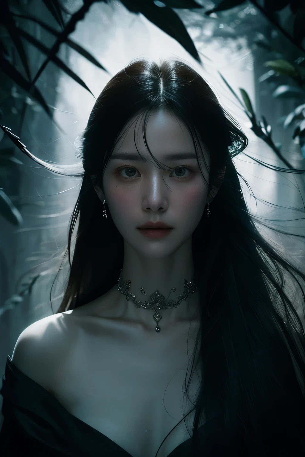 (otherworldly, otherworldly atmosphere, otherworldly appearance), highly insanely detailed, masterpiece, top quality, best quality, highres, 4k, 8k, RAW photo, Caribbean, dark tunnel,
china street, egyptian,
depth of field, focused, foreshortening,
1girl, long_hair, collar, earrings,
jav, half naked,
photorealistic:1.4, (flower filed), Poetic lens, obscure light and shadow, aestheticism, brooding, emotional depth, supernatural, 1girl, solo, Neck, enchanting elegance, atmospheric depth, naturalistic representations, harmonious composition, parted lips, long straight hair, looking at viewer,
(fantasy world)