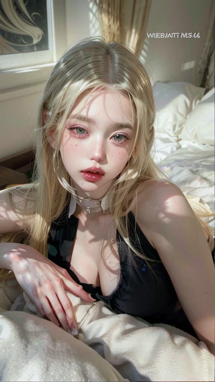 blonde woman with long hair and piercings posing for a photo, with white long hair, with long white hair, perfect white haired girl, ava max, tifa lockhart with white hair, pale porcelain white skin, anime girl in real life, with white hair, extremely light blonde hair, very light blonde hair, with long blonde hair, her hair is white