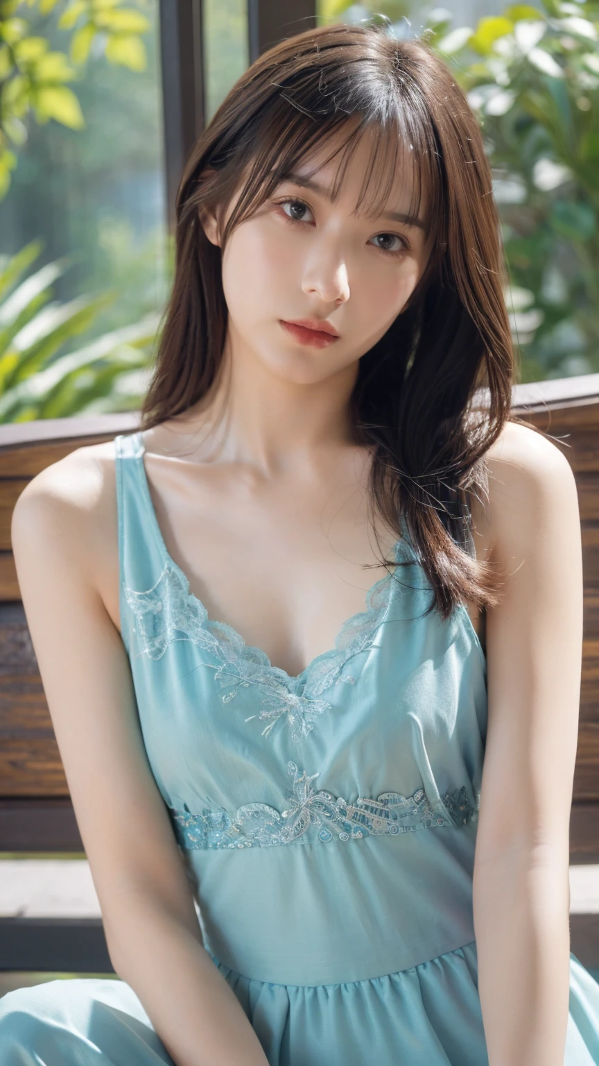 see through cloth, (cyan t-shirt),
small breasts, Slim body,
(looking at viewer),taking picture,
(ocean,blue sky),
(8k, best quality, masterpiece:1.2), (realistic, photo-realistic:1.37), ultra-detailed, 1 girl, solo,beautiful detailed sky
,(nose blush),beautiful detailed eyes,floating hair,, han, jin, tang, song, ming,