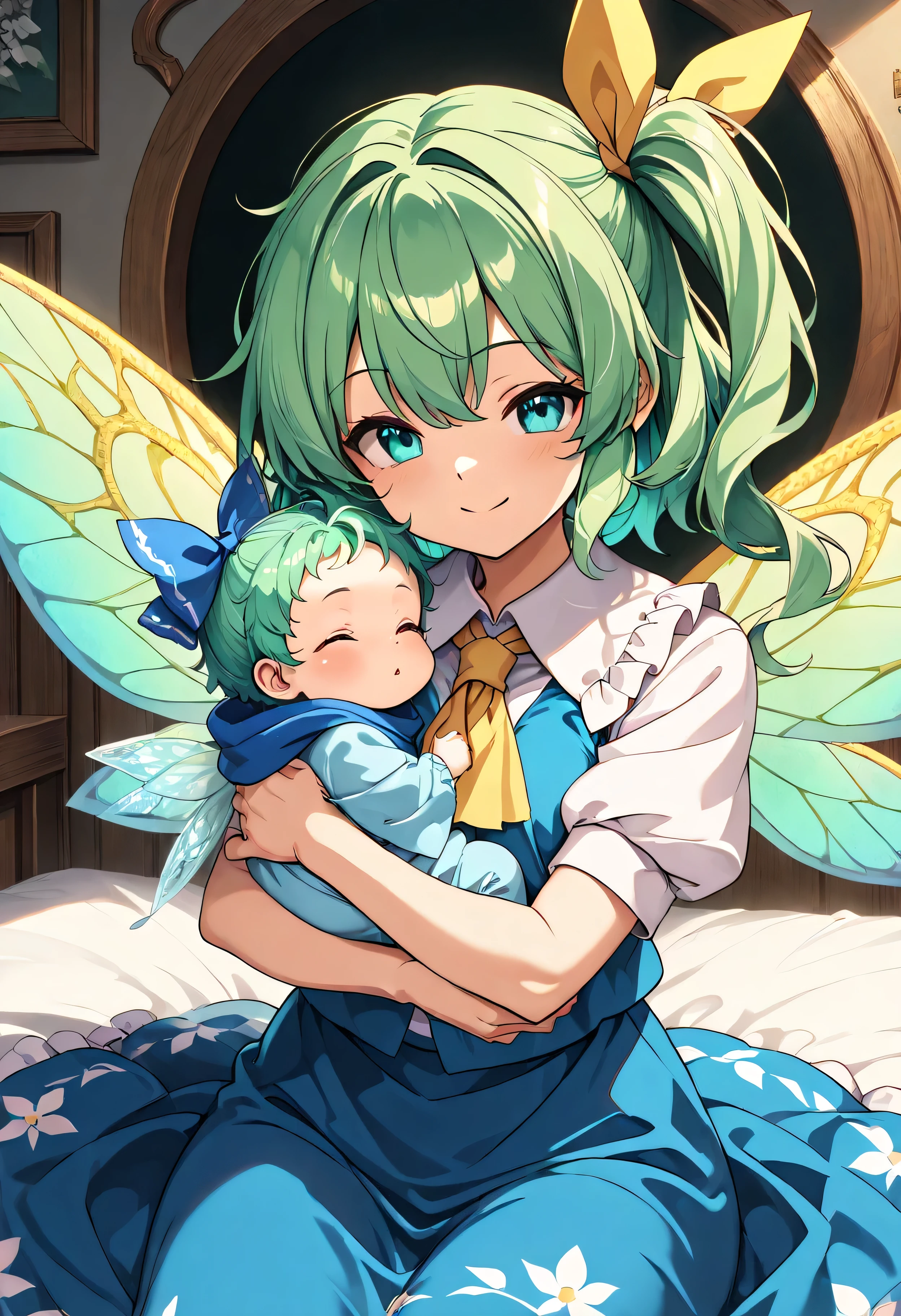 Masterpiece, best quality, high quality, very detailed CG unified 8k wallpaper, beautiful landscape painting, award-winning photography, bokeh, depth of field, HDR, flowers, color difference, realism, very detailed, art station trend, CGSociety trend, intricate, high detail, drama, mid-journey art and masterpiece, cartoon image of a woman holding a child in her arms. Behind the woman is the earth. The colors are uniform, the tone is uniform, and the overall atmosphere is high-end. Poster art is inspired by Alphonse Mucha, pixiv, nouveau, animation Nouveau, mucha style 4K, alphonse mucha style, demura and alphonse mucha style, flat shading mucha.Neon yellow red blue
colors, bright flash, flash