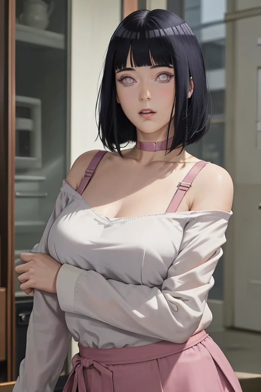 Made, absurderes, Hinata\(Boruto\), 1girll, Solo,Mature female, view the viewer,Perfectcomposition, Detailed lips, big breast, Beautiful face, body propotion, Blush, Long hair, Purple eyes, Soft Gaze, Sticky Liquid In the mouth, Sticky Liquid in the Breast, Super realistic, Detailed, photoshoot, Realistick faces and bodies,(perspire,Sweat a lot,Blushlush,Be red in the face,Blushlush),(Bigboobs),Outdoors,Stand at the door of the phone booth,natta,raining day, ((apron)), ((cleavage)), sideboob