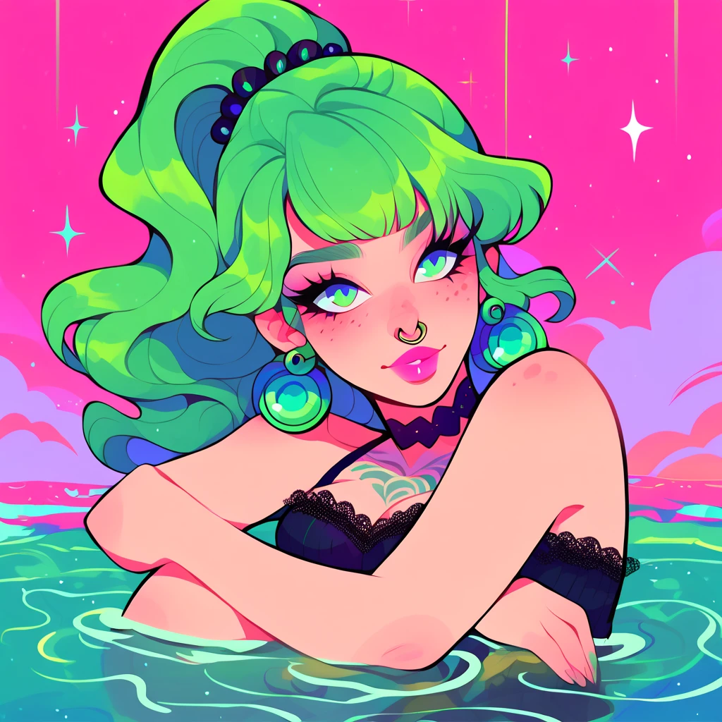 fix the arm connecting to her body. fill with background. remove one finger