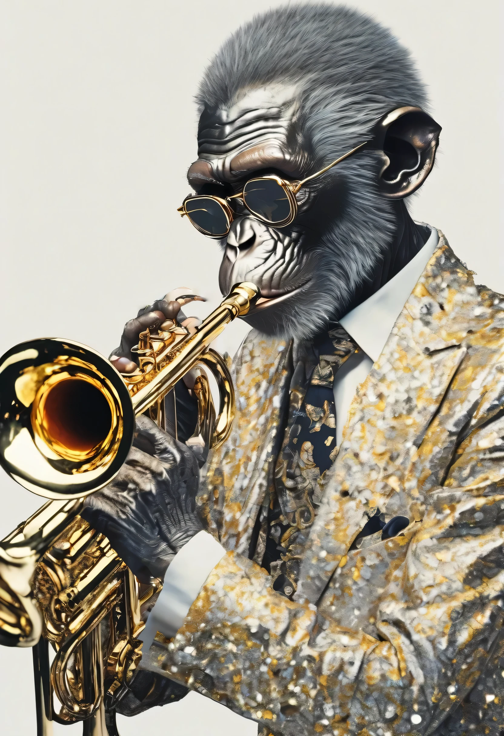 trumpet、Play trumpet、Precise hand fingernails
