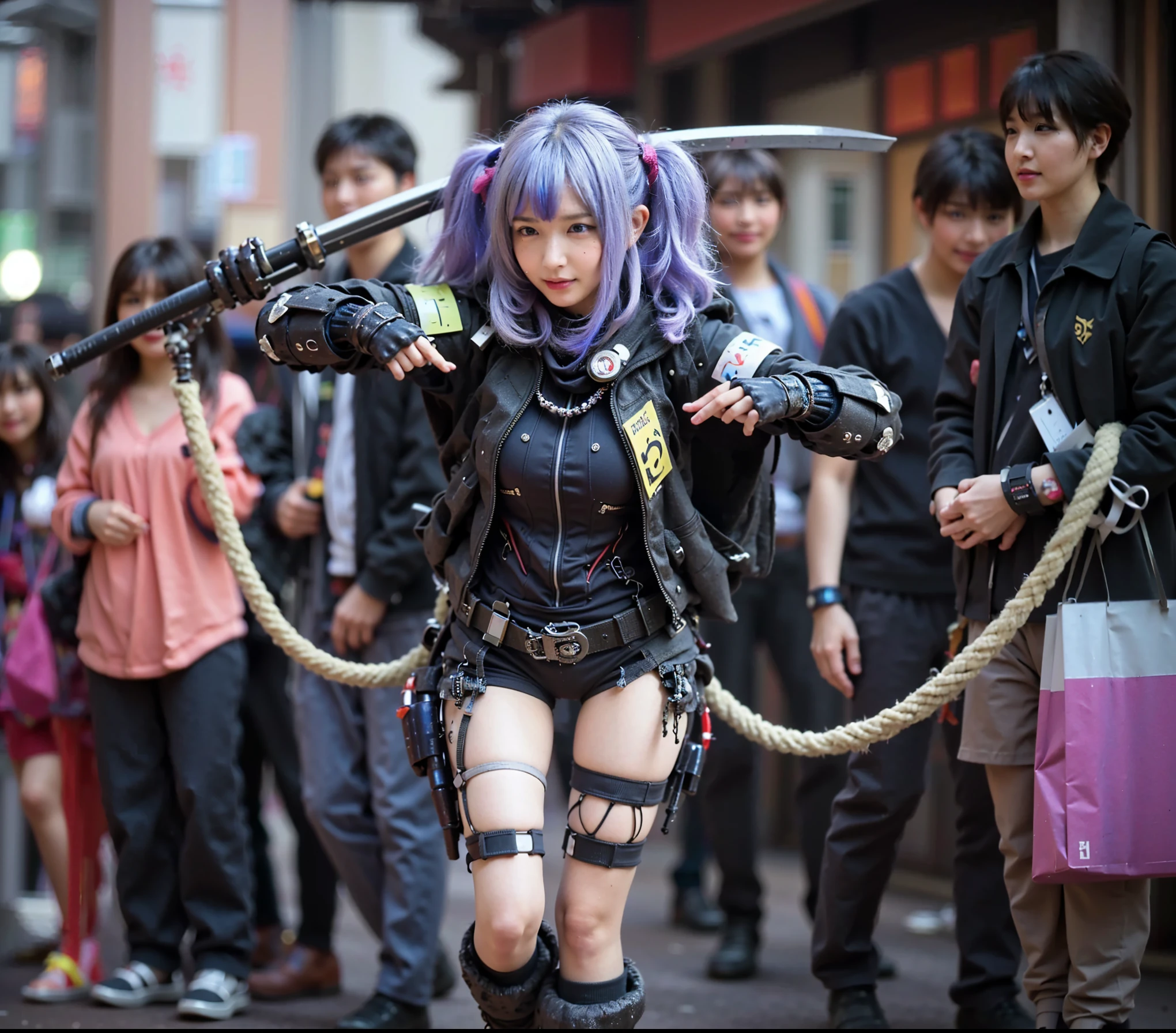 (Completely live action:1.37), (Amazingly realistic textures:1.37), (masterpiece, best quality:1.2), (8k uhd, 16k, 32k, ultra high res), amazingly realistic skin, amazingly realistic photo, superrealism, (photorealistic:1.37), (RAW photo), ultimately realistic, (ultimately realistic all details), (ultimately realistic all textures), super realistic lighting, super realistic shadow, (japanese girl:1.5), (realistic idol face), smiling, happy, super realistic face, ultimately realistic skin, ultimately realistic eyes, (mascara:1.35)ultimately realistic background, ultimately realistic detail up, (kkw-ph1:1.25), (Canon EOS R6, 85mm, 1/200s, f/5.6, ISO 1600), (tattoo), (mechanical armor:1.37), (blue eyes:1.2), (silver hair:1.3),