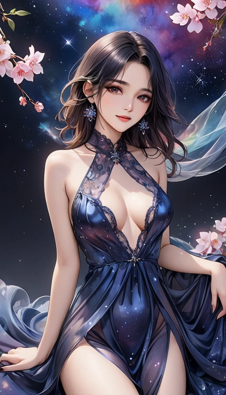 ((((Best Quality, 8K, 32K, masterpiece, 1.2)))),{{solo}},nsfw,{{{Artist: EUPHORIA's style}}},((perfect beautiful face:1.2)), in love hotel, wearing night dress, netorare, netorare face, spreading pussy with fingers, embarrassed, high quality of vagina, vivid pussy,((a lot of public hairs:1.1)),